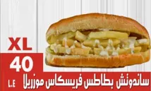 ساندوتش بطاطس فكساس مزتزاريلا